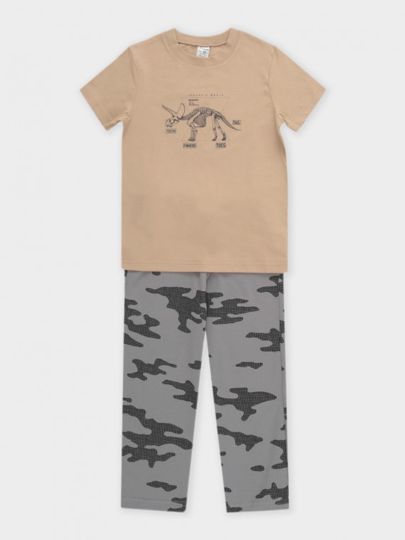 Пижама для мальчиков CROCKID К 1599 цвет - бежевый 1019₽