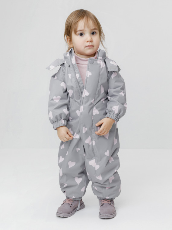 

Демисезонный комбинезон с утеплителем для девочек CROCKID, ВК 60085/н/68 Ал, цвет - серый, Демисезонный комбинезон с утеплителем