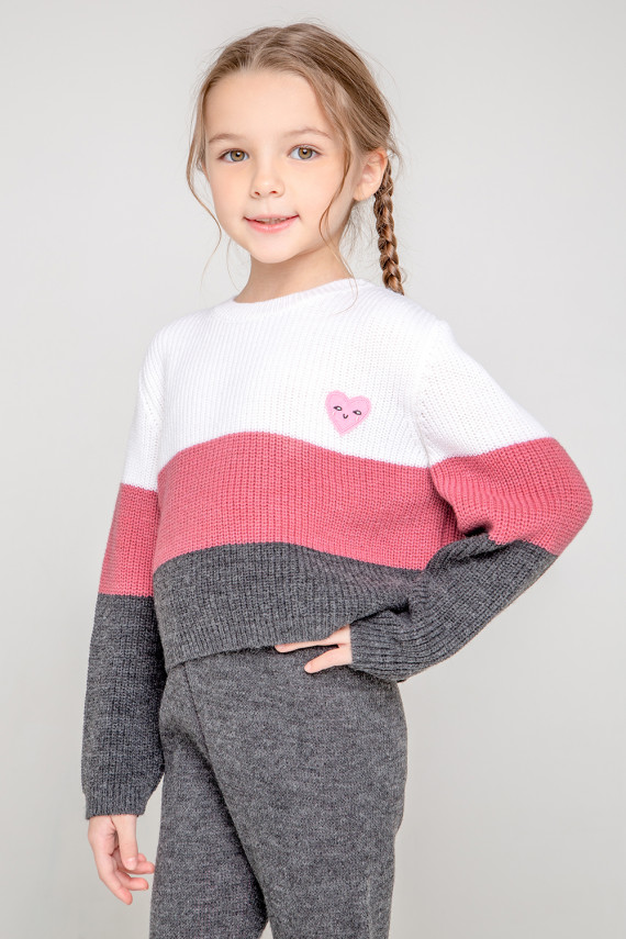 

Джемпер для девочек CROCKID, КВ 30120/ш, цвет - розовый, Джемпер