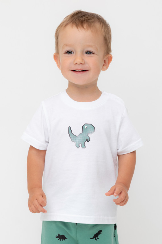 

Футболка для мальчиков CROCKID, КР 302738, цвет - белый, Футболка