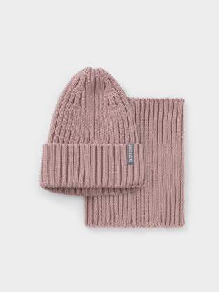 Комплект вязаный для девочки, артикул: КВ 22021, цвет: розовый