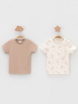 Футболка для новорожденных, артикул: К 302521-2уп, цвет: сахар