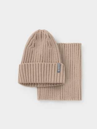 Комплект вязаный для мальчика, артикул: КВ 22021, цвет: бежевый