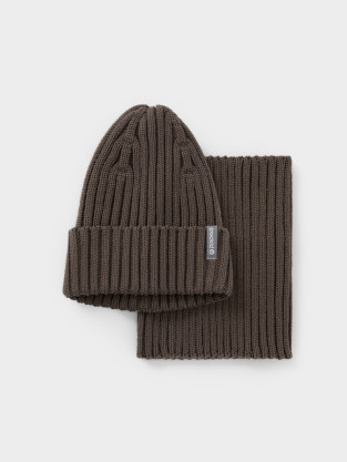 Комплект вязаный для мальчика, артикул: КВ 22021, цвет: коричневый