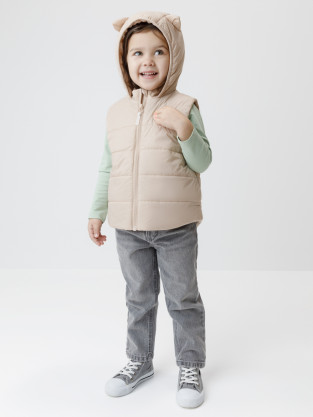 Жилет для девочки, артикул: ВК 35012/3 ГР, цвет: бежевый