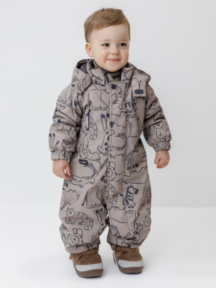 Комбинезоны утепленные для мальчика, артикул: ВК 60085/н/74 Ал, цвет: коричневый