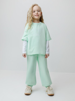 Брюки для девочки, артикул: КР 400872, цвет: зеленый