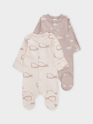 Комбинезон для новорожденных, артикул: К 6541-2уп, цвет: светло-бежевый