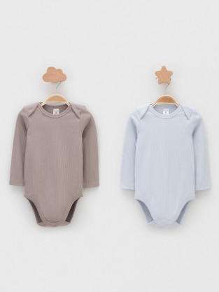 Боди для новорожденных, артикул: К 6526-2уп, цвет: кофейный