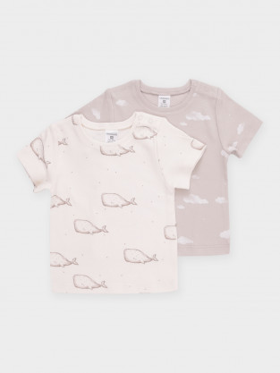 Футболка для новорожденных, артикул: К 301156-2уп, цвет: светло-бежевый