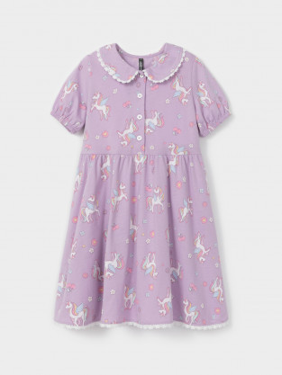 Платье для девочки, артикул: КР 5932-1, цвет: фиолетовый