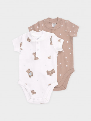 Боди для новорожденных, артикул: К 6543-2уп, цвет: бежевый