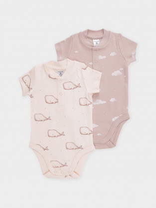 Боди для новорожденных, артикул: К 6543-2уп, цвет: светло-бежевый