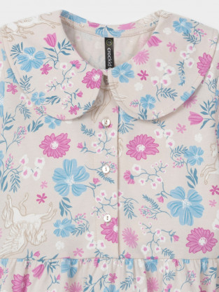 Платье для девочки, артикул: КР 5971-1, цвет: светло-бежевый - 2 фото