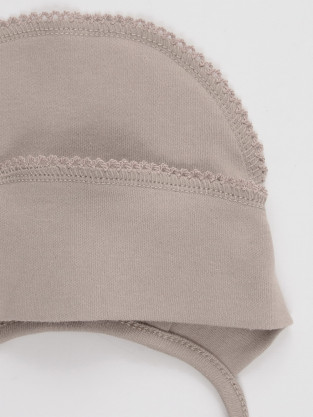 Шапочка ясельная для новорожденных, артикул: К 8176, цвет: бежевый - 2 фото