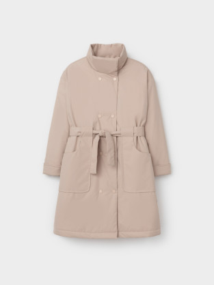 Пальто для девочки, артикул: ВК 32192/3 ГР, цвет: бежевый - 2 фото