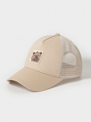 Кепка для девочки, артикул: ТК 80121, цвет: бежевый - 2 фото