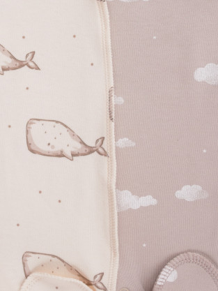 Комбинезон для новорожденных, артикул: К 6541-2уп, цвет: светло-бежевый - 2 фото