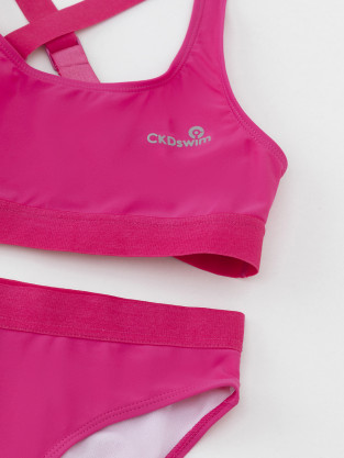 Купальник для девочки, артикул: ТК 17016/3 ФВ, цвет: ярко-розовый - 2 фото