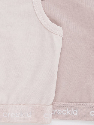 Майки для девочки, артикул: К 1198-2уп, цвет: кофейный - 2 фото