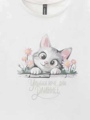 Футболка для девочки, артикул: КР 302993-1, цвет: сахар - 2 фото