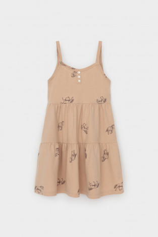 Сарафан для девочки, артикул: КР 5796-1, цвет: бежевый - 2 фото