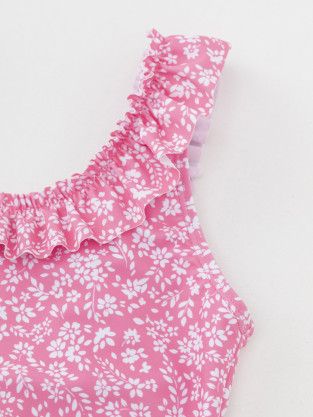 Купальник для девочки, артикул: ТК 16022/1н ФВ, цвет: ярко-розовый - 2 фото