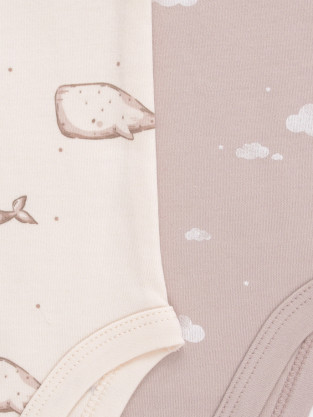 Боди для новорожденных, артикул: К 6542-2уп, цвет: светло-бежевый - 2 фото