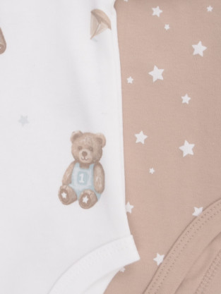 Боди для новорожденных, артикул: К 6542-2уп, цвет: бежевый - 2 фото